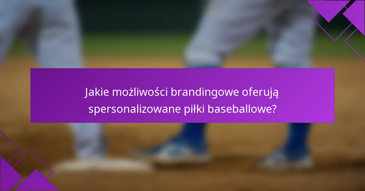 Jakie możliwości brandingowe oferują spersonalizowane piłki baseballowe?