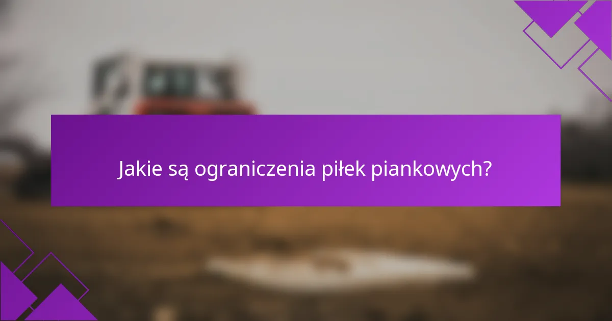 Jakie są ograniczenia piłek piankowych?